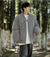 High Street Pilot Cotton Jackets Mens Thickening Winter Tooling Trendy Profile Warm Bomber Coats Unisex Baseball Collar Parkas