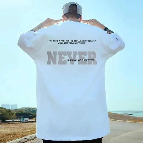Gothic Aesthetic drop – High Street Letter Never Printed Male T Shirt Summer Cotton
