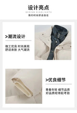 Winter Splice Denim Cotton-padded Jacket Men Women Stand Collar Fashion Loose Casual Thicken Warm Parkas Jacket Boyfriend Coat