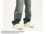 american high street trendy men and women trendy personalized straight tube washed jeans couple loose retro casual pants y2k unique jeans style 8