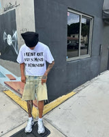 Vaporwave Chrome logo – Y2K Streetwear Gothic Straw Letters Oversized Printed T Shir