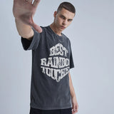 Y2K Graphic Tee – Rainbowtouches Washed Mens T Shirt Vintage Unisex White Prin – Urban Streetwear for Men & Women