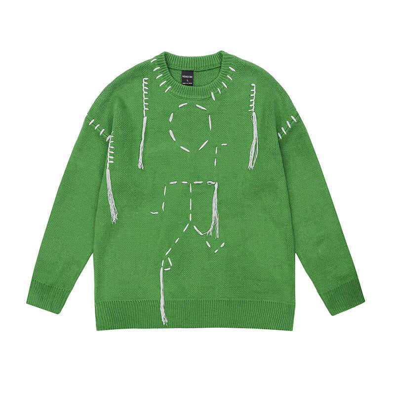 "Line Work" Unisex Men Women Streetwear Graphic Sweater Daulet Apparel