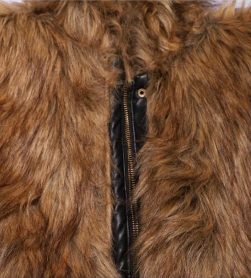 Integrated Fur Leather Men Cotton Jackets Thickened American High Street Motorcycle PU Leather Parkas Winter Couple Punk Outwear