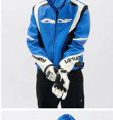American Pioneer Motorcycle jackets Windproof Oversized Loose coat men winter Leather jacket Clip Racing Suit new men clothing