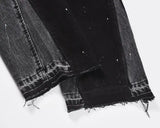 retro washed denim mens jeans pants fashion graffiti patchwork loose biker black jeans streetwear hip hop casual straight pants unique jeans style 5266