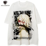 Vaporwave Aesthetic print tee – Aolamegs Men Oversized T Shirts Anime Cartoon Character Grap