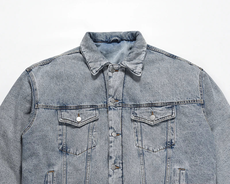 streetwear jacket featuring high street washed retro kanye jeans thick winter coat lapel pockets oversized mens denim jacket hip hop unisex windbreaker top design – premium quality jacket for men