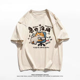Anime Melting smiley – American Hip Hop High Street Personality Cartoon Print Round