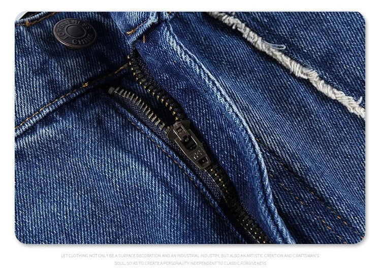 2024 autumn and winter new stitching straight jeans