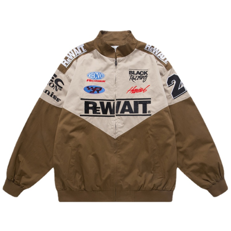 hip hop streetwear racing jacket coat men letter embroidery harajuku cotton casual spring outwear nan fashion photo stylish o - variant style 21eb57 for streetwear fashion