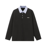 Anime Barcode glitch – Splice Stripe Collar Polo Shirts Men Streetwear Fashion Hip