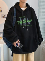 2024 New Cotton Fleece Hooded Sweatshirt For Men Autumn Long Sleeve Pu