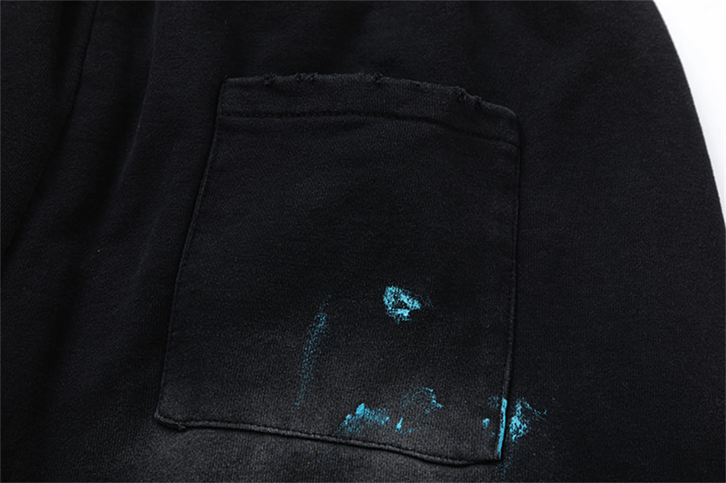 Saint Louis 24SS Future Vintage Splashing Ink Graffiti Making Dirty Water Making Old Drawstring Shorts For Summer