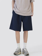 summer mens solid color straight shorts 2024 casual y2k wide leg short pants casual streetwear sweat baggy bermudas hombre unique shorts style 3339