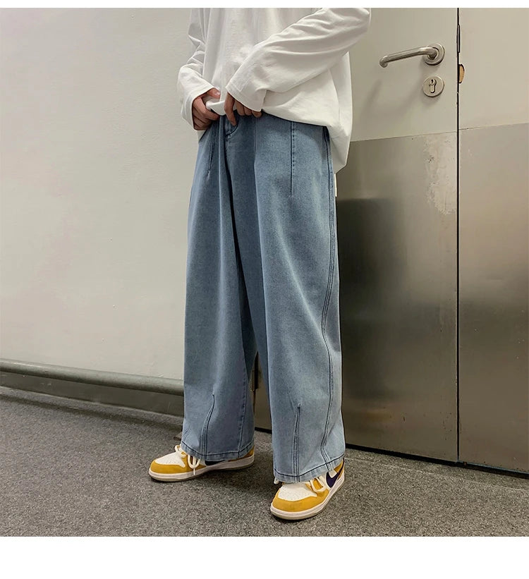 men wide leg jeans loose straight baggy denim pant mens womens streetwear skateboard pants oversized hip hop casual trousers unique jeans style 1103