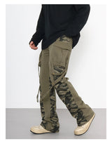 men patchwork camouflage cargo pants streetwear side pockets harajuku joggers unisex hip hop baggy loose straight flare trousers unique joggers style 2847