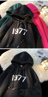 2024 New Men Hoodies Large Size Casual Male Clothing 1977 Print Fashio