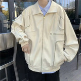 American Retro Pu Leather Jacket Spring And Autumn Hiphop High Street