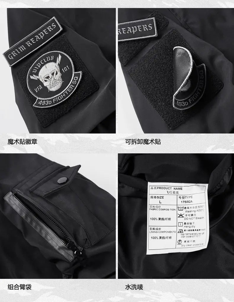Hot selling skull embroidery men jacket motorcycle clothes Baseball uniform handsome outdoor harajuku streetwear 2023 new tops
