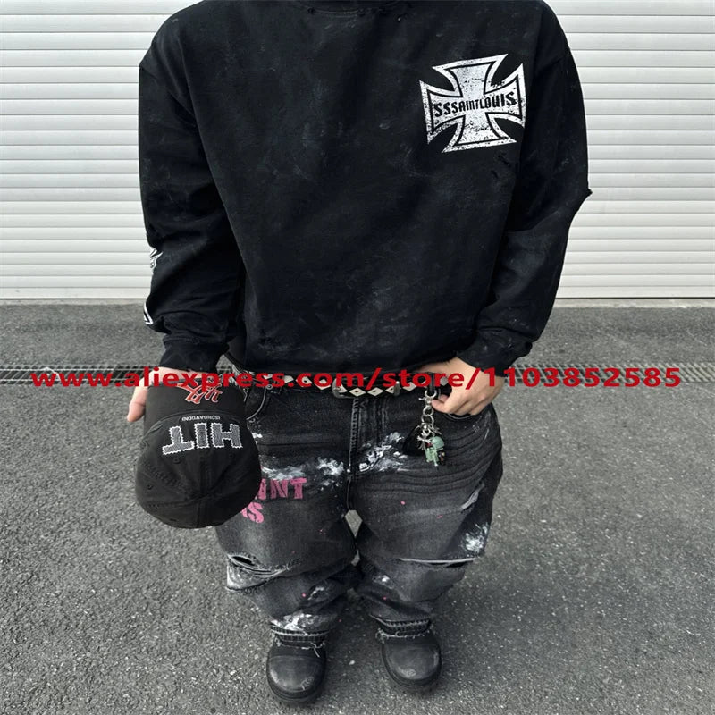 2024 Autumn Vintage American Heavy Weight Oversize Long Sleeve T Shirt