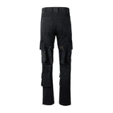 mens hip hip pants retro cargo pant streetwear side pockets bottom zipper harajuku joggers casual loose straight cotton trousers unique joggers style 3837
