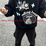 2024 New Autumn Winter Vintage Velvet Hoodie Long Sleeve American Heav
