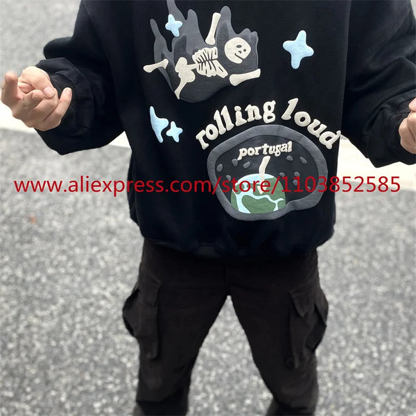 2024 New Autumn Winter Vintage Velvet Hoodie Long Sleeve American Heav