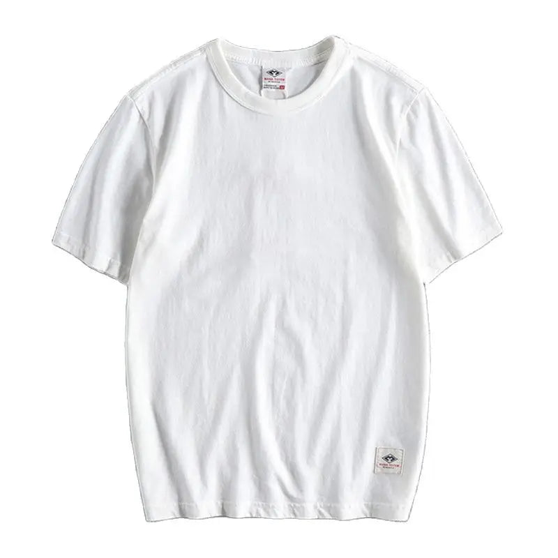 Vaporwave Chrome logo – Summer Mens Short Sleeved Retro Youth Solid Color Heavy Roun