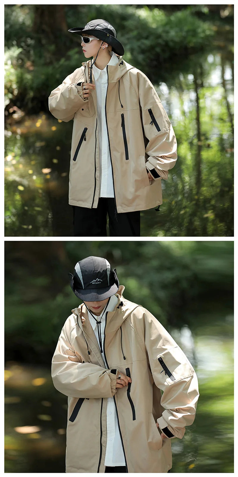 leather varsity jacket, layered style, men's streetwear fashion, trendy oversized fit, urban techwear design, modern hip hop 