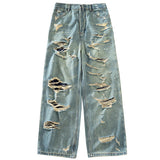 vintage men baggy jeans distressed ripped denim pants male luxury designer jeans trousers unique jeans style 1408