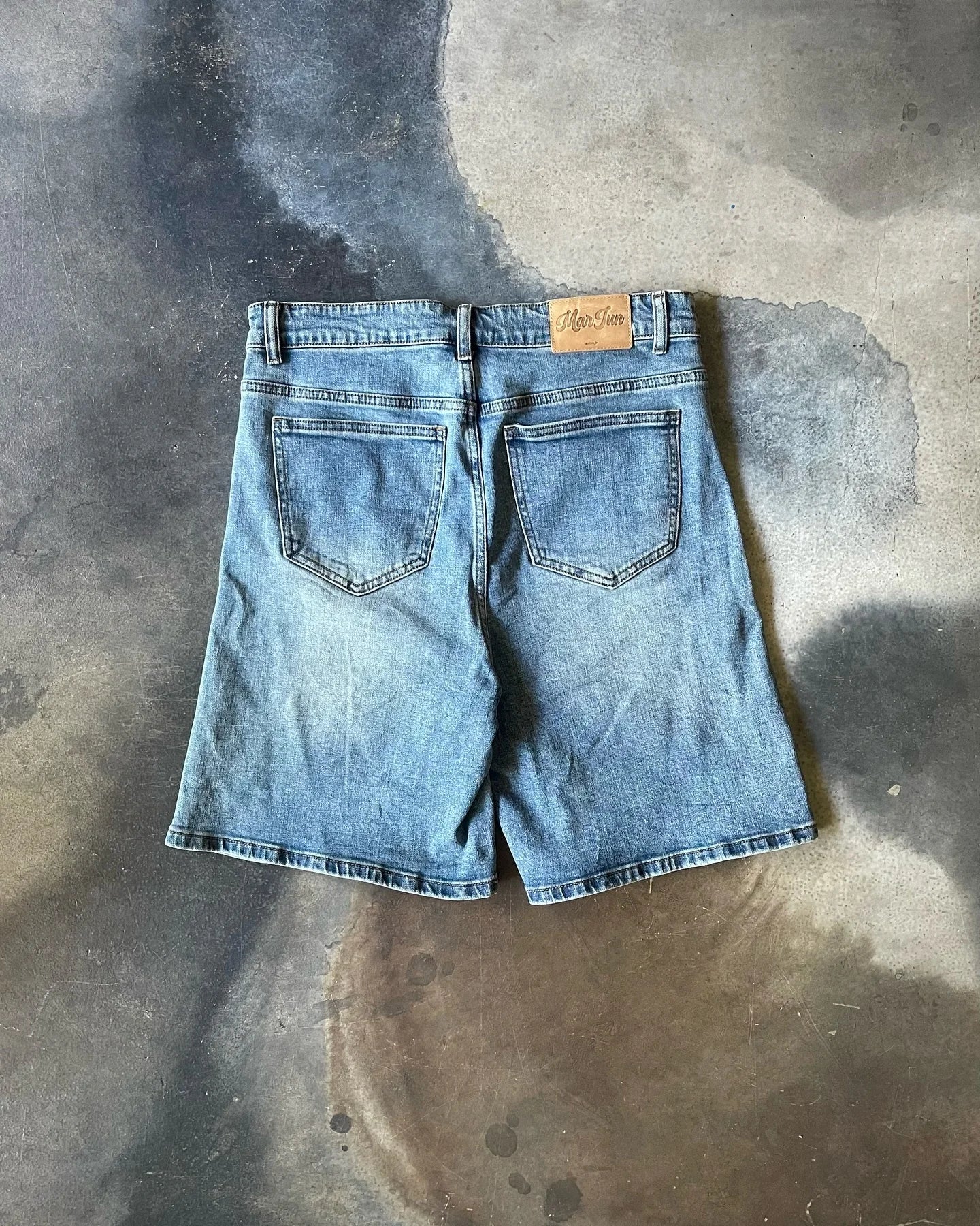 harajuku y2k shorts pants mens blue baggy hand print retro denim gym short pant gothic sweatpants basketball shorts men clothing sporty tapered joggers
