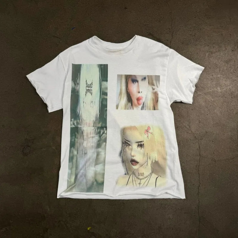 Harajuku Vintage t-shirt – Gothic Punk Harajuku Fashion Clothing Street Retro Anime Pri