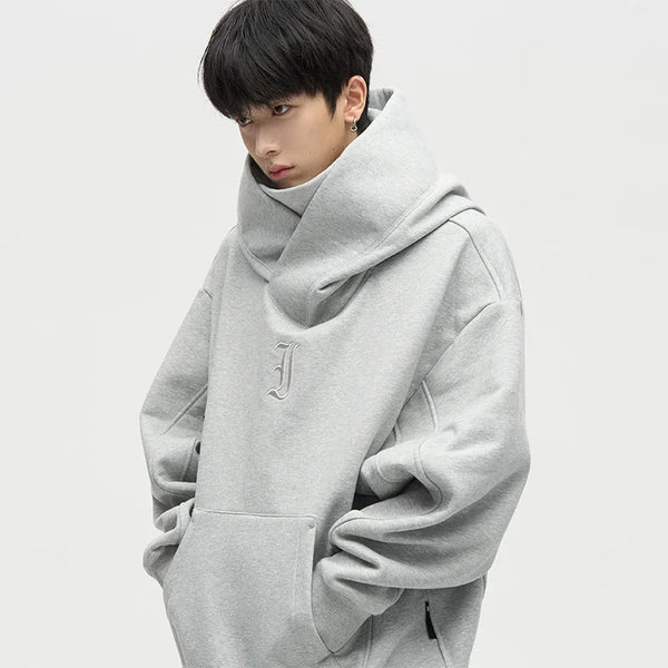 Autumn Ninja Streetwear Turtleneck Hoodies For Men Letter Embroidered Hip Hop Fashion Sweatshirts Y2K Vintage Fleece