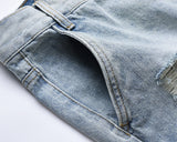 streetwear ripped damaged washed blue baggy denim pants for men straight distressed casual jeans oversized cargo trousers unique cargo style 5306