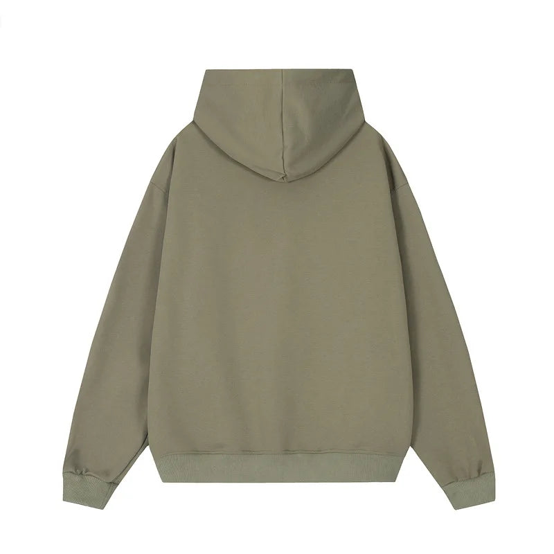 Hip Hop Punk Hoodie Sweatshirt 2023 Autumn Zipper Design Solid Color H