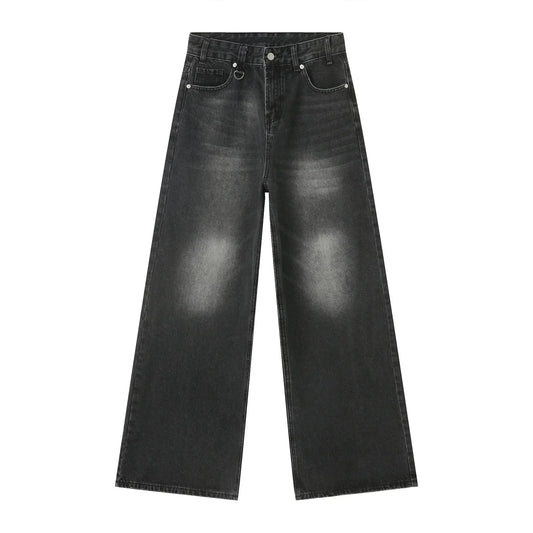 streetwear vintage y2k men s jeans black baggy trousers new wide leg denim pants hip hop harajuku distressed straight pants unique jeans style 772