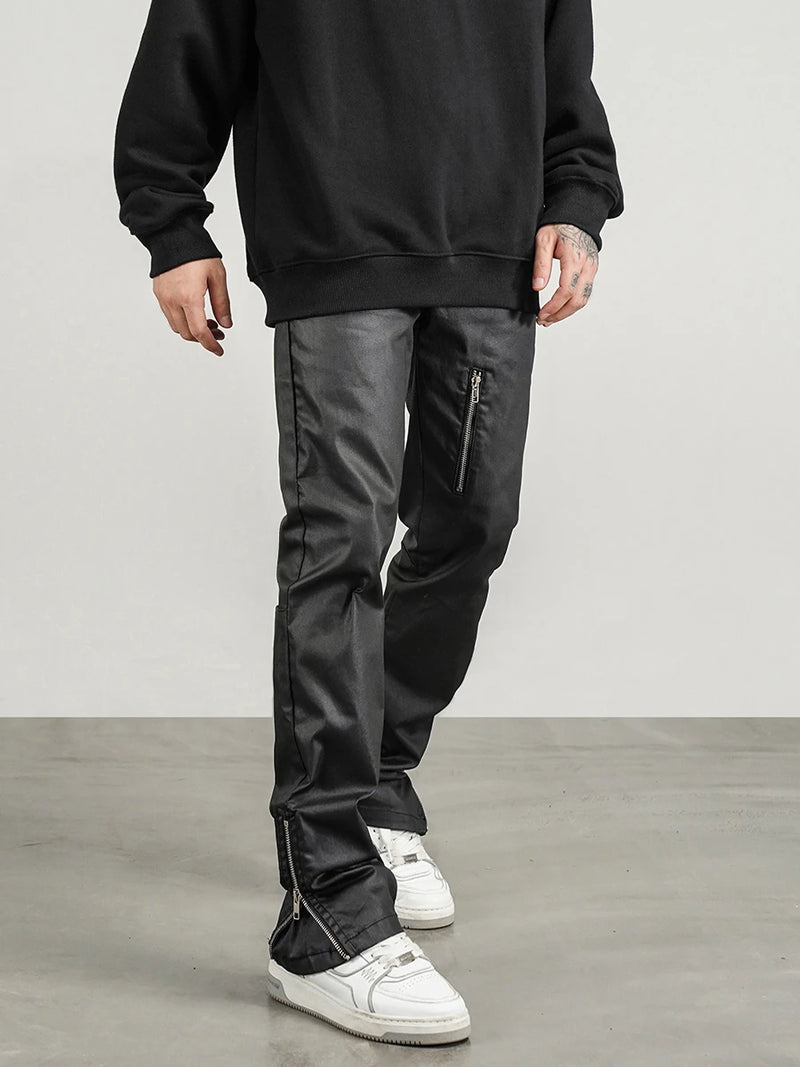mens pants new casual hip hop punk trousers bottom zippers pants streetwear harajuku fashion bike high street pant joggers unique joggers style 4137