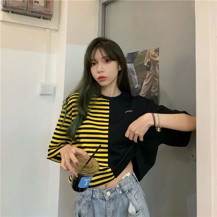 Trapwear Anime panel – Short Sleeved T Shirt Women 2024 New Summer Design White Spl