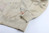 2024 New Arrival Vintage SM Brand Fashion Hand painted Graffiti Vintage ripped distressed hoodie Sweatshirt