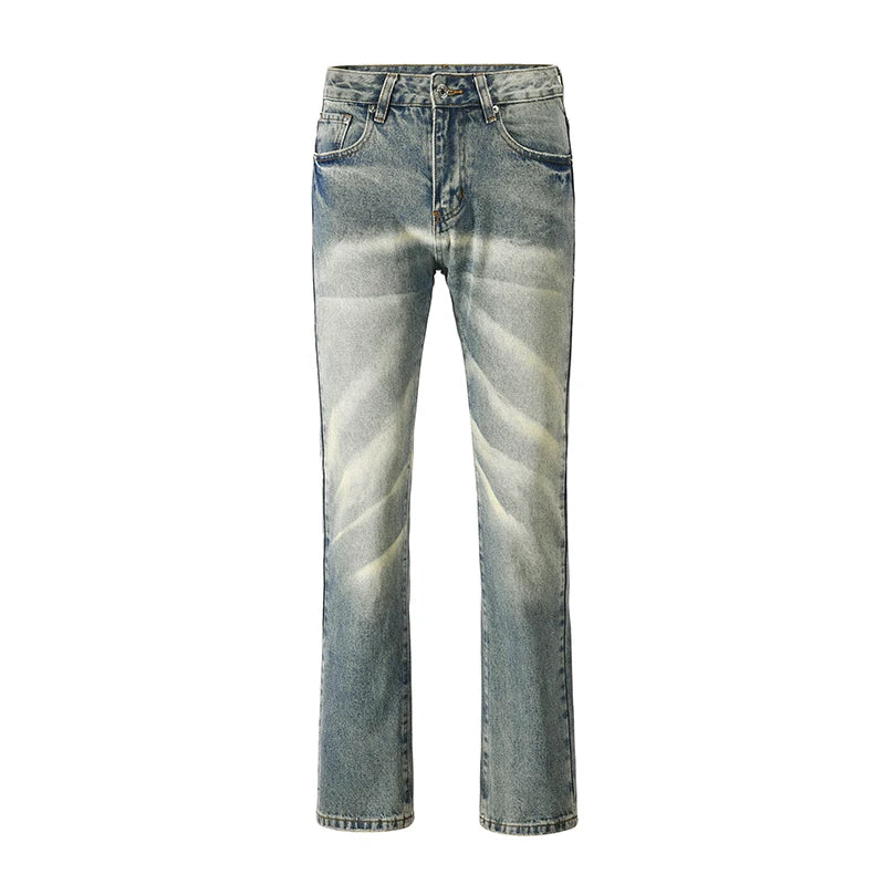 retro striped washed denim jeans flare pants unisex hip hop fashion streetwear harajuku loose straight y2k mens jeans joggers unique joggers style 4379