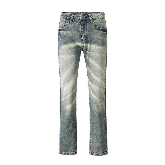 retro striped washed denim jeans flare pants unisex hip hop fashion streetwear harajuku loose straight y2k mens jeans joggers unique joggers style 4379