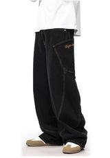 men women streetwear fashion vintage loose casual wide leg denim cargo baggy jeans pants cityboy harem trousers unique cargo style 1405