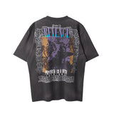 vaporwave oversized shirt featuring 24ss summer retro vintage portrait quality printing high street distressed t shirt tops