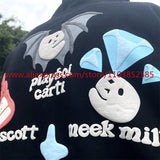 2024 New Autumn Winter Vintage Velvet Hoodie Long Sleeve American Heav