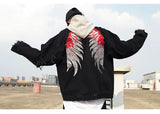 back wing embroidery denim jacket coat mens fashion hip hop harajuku jean coats outerwear casual streetwear jeans baggy jacke - variant style ce1036 for streetwear fashion