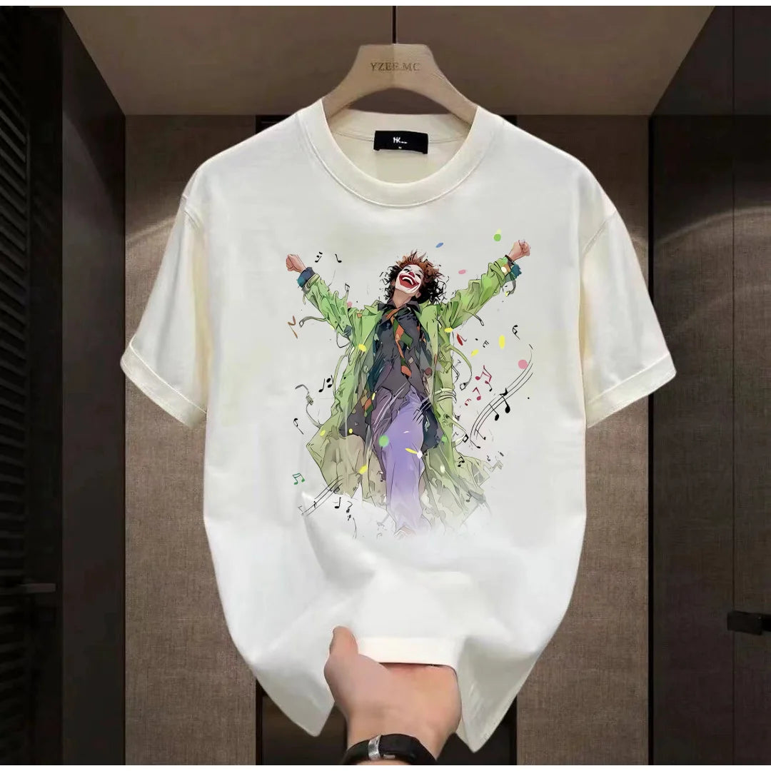 Y2k Crying angel – Summer Mens Cotton T Shirt American Oversized Loose White Pr