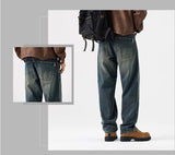 mens streetwear fashion loose casual plus size straight wide leg denim baggy jeans pants boyfriend jeans trousers unique jeans style 2931