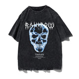 Vaporwave Oversized shirt – Skull Letter Print Gothic Tshirt Punk Streetwear T Shirts Lo