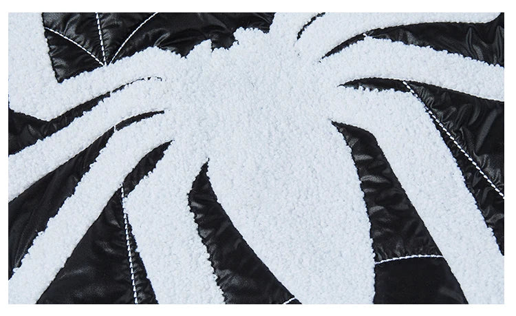Cyberpunk Shirt – Spider Embroidery Hooded Coton Padded Jacket And Coat Mens – Streetwear Fashion for Men & Women